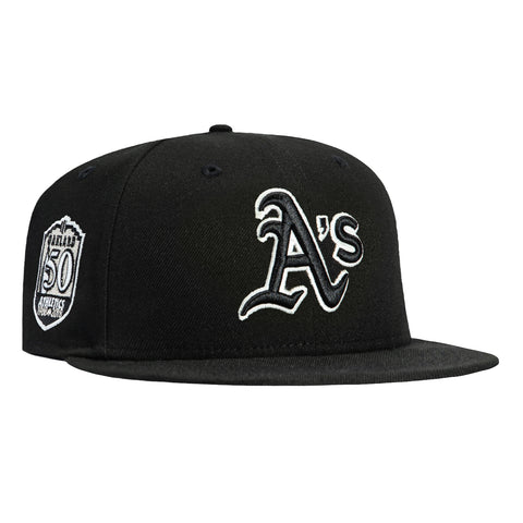 New Era 59Fifty Glow in the Dark Oakland Athletics 50th Anniversary Patch Hat - Black, White