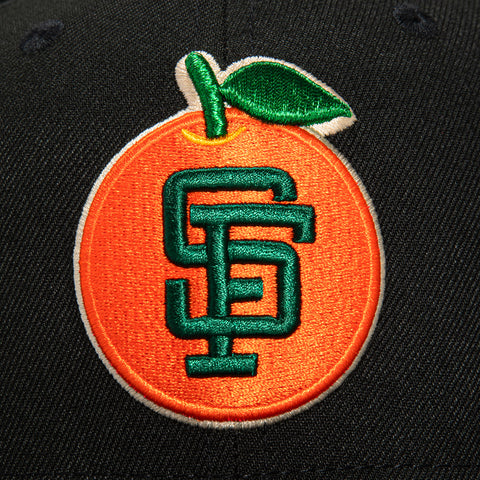 New Era 59Fifty San Francisco Giants 1989 World Series Patch Orange Hat - Black