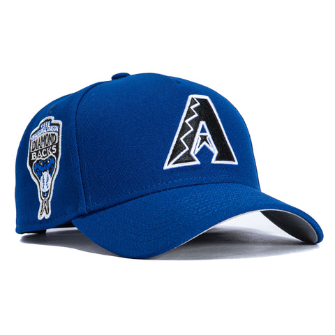 New Era 9Forty A-Frame Arizona Diamondbacks Inaugural Patch Snapback Hat - Royal, Black New Era