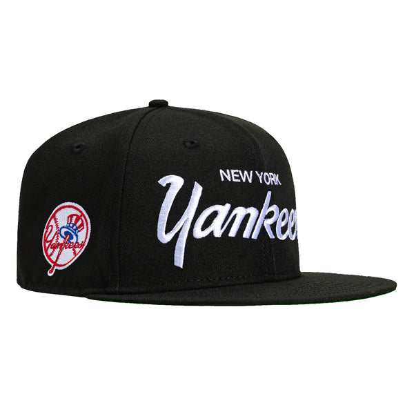 New Era 59Fifty New York Yankees Logo Patch Script Hat Black
