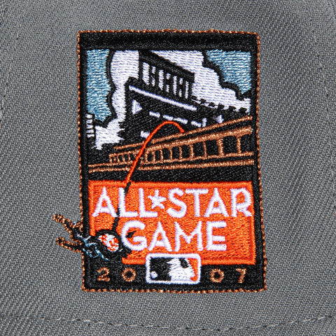 New Era 9Forty A-Frame San Francisco Giants 2007 All Star Game Patch Snapback Script Hat - Storm Grey, Black