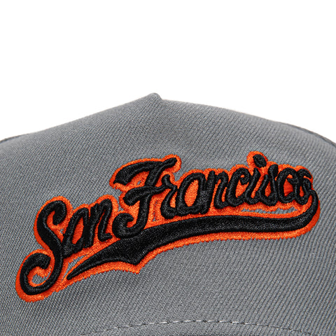 New Era 9Forty A-Frame San Francisco Giants 2007 All Star Game Patch Snapback Script Hat - Storm Grey, Black