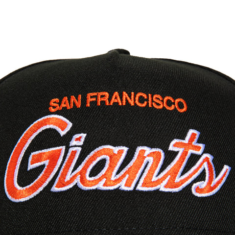 New Era 9Fifty A-Frame San Francisco Giants Logo Patch Script Snapback Hat - Black
