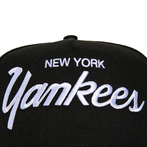 New Era 9Fifty A-Frame New York Yankees Logo Patch Script Snapback Hat - Black