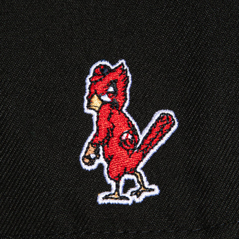 New Era 9Fifty A-Frame St Louis Cardinals Logo Patch Script Snapback Hat - Black