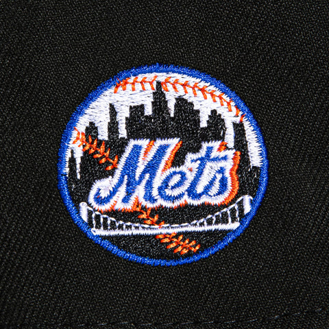 New Era 9Fifty A-Frame New York Mets Logo Patch Script Snapback Hat - Black