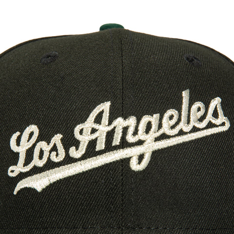 New Era 59Fifty Los Angeles Dodgers 1963 World Series Patch Script Hat - Black, Green, Metallic Silver