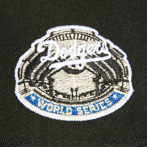 New Era 59Fifty Los Angeles Dodgers 1963 World Series Patch Script Hat - Black, Green, Metallic Silver