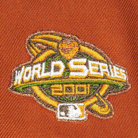 New Era 9Forty A-Frame Campfire Pack Arizona Diamondbacks 2001 World Series Patch Snapback D Hat - Burnt Orange, Brown