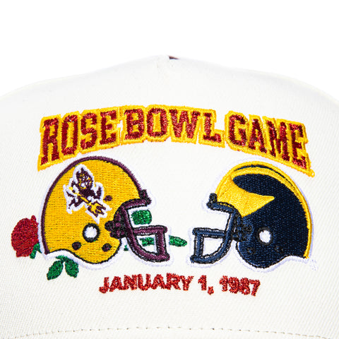 New Era 9Fifty A-Frame Arizona State Sun Devils Rose Bowl Logo Patch Snapback Hat - White, Maroon