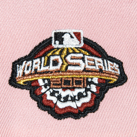New Era 9Forty A-Frame Arizona Diamondbacks 2001 World Series Patch Upside Down Snapback Hat - Pink, Realtree