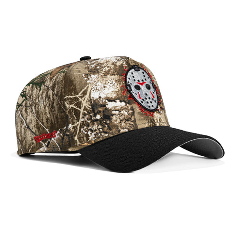 New Era 9Forty A-Frame Jason Mask Friday the 13th Patch Snapback Hat - Realtree, Black