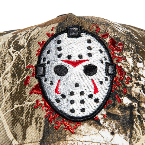 New Era 9Forty A-Frame Jason Mask Friday the 13th Patch Snapback Hat - Realtree, Black