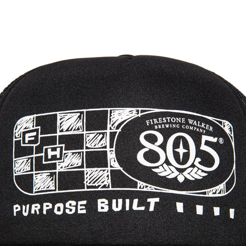 Fasthouse 805 Purpose Built Trucker Foam Snapback Hat - Black