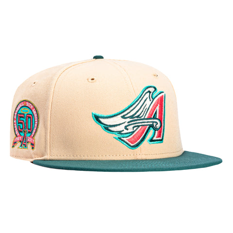 New Era 59Fifty Valentine's Day Los Angeles Angels 50th Anniversary Patch Hat - Apricot, Green New Era