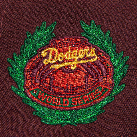 New Era 59Fifty Valentine's Day Los Angeles Dodgers 1963 World Series Patch Rose Hat - Maroon