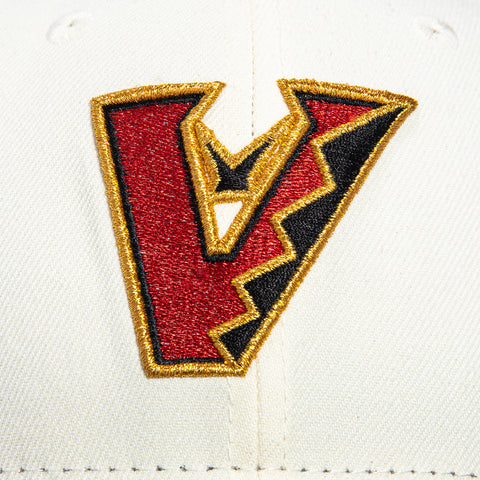 New Era 59Fifty Valentine's Day Arizona Diamondbacks 2001 World Series Patch Upside Down Hat - White, Black, Red, Metallic Gold