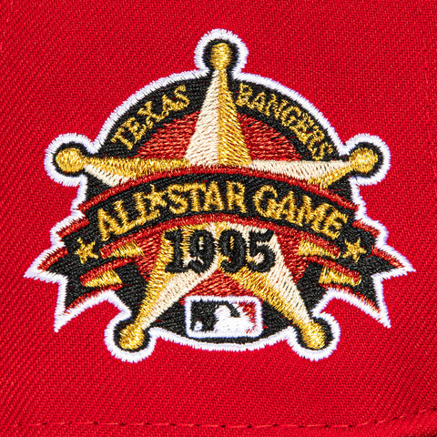 New Era 59Fifty Valentine's Day Texas Rangers 1995 All Star Game Patch Hat - Red, Black