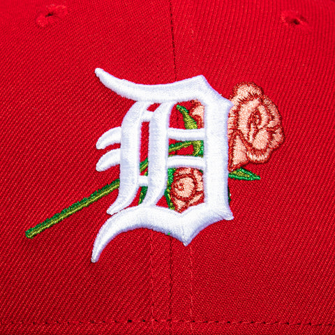 New Era 59Fifty Valentine's Day Detroit Tigers 40th Anniversary Champions Patch Rose Hat - Red, Black