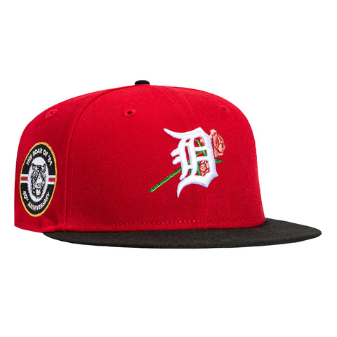 New Era 59Fifty Valentine's Day Detroit Tigers 40th Anniversary Champions Patch Rose Hat - Red, Black New Era