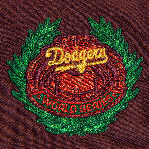 New Era 9Forty A-Frame Valentine's Day Los Angeles Dodgers 1963 World Series Patch Snapback Rose Hat - Maroon