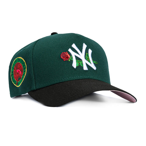 New Era 9Forty A-Frame Valentine's Day New York Yankees 1949 World Series Patch Snapback Rose Hat - Green, Black New Era