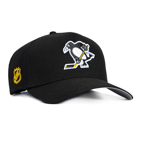 New Era 9Forty A-Frame Pittsburgh Penguins NHL Logo Patch Snapback Alternate Hat - Black New Era