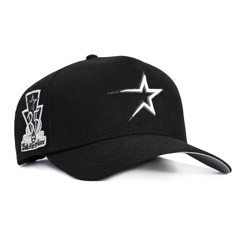 New Era 9Forty A-Frame Houston Astros 35th Anniversary Patch Snapback Hat - Black, White New Era