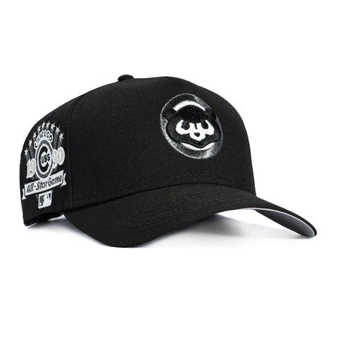 New Era 9Forty A-Frame Chicago Cubs 1990 All Star Game Patch Snapback Hat - Black, White New Era