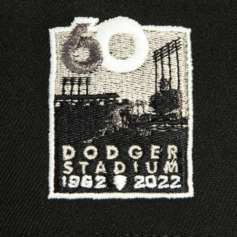 New Era 9Forty A-Frame Los Angeles Dodgers 60th Anniversary Stadium Patch Snapback Script Hat - Black, White