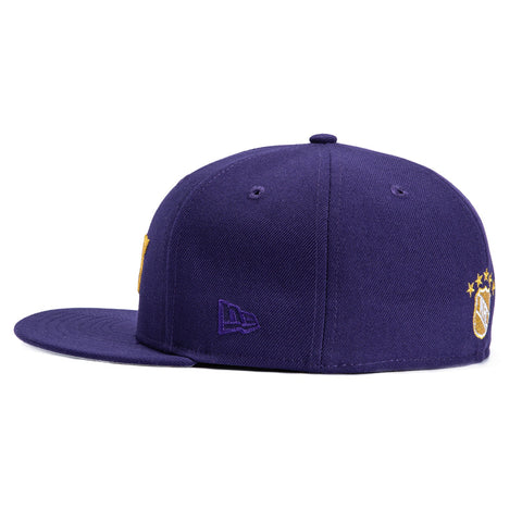 New Era 59Fifty Los Angeles Kings Crown Logo Patch Word Hat - Purple, Metallic Gold New Era