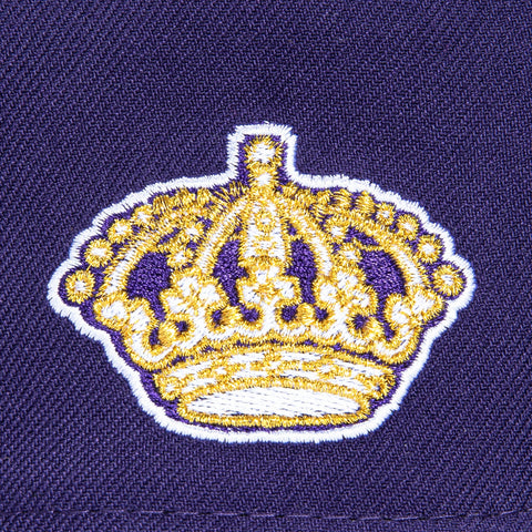 New Era 59Fifty Los Angeles Kings Crown Logo Patch Word Hat - Purple, Metallic Gold New Era