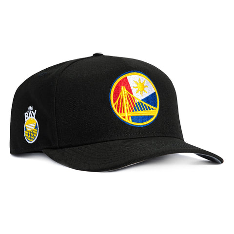 New Era 9Fifty A-Frame Golden State Warriors The Bay Patch Filipino Flag Snapback Hat - Black New Era