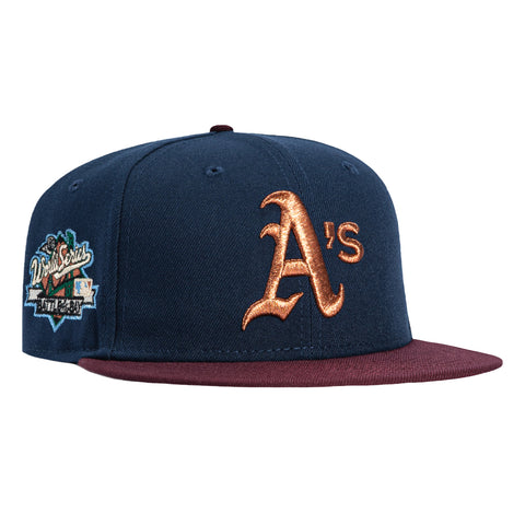 New Era 59Fifty Oakland Athletics Battle of the Bay Patch Hat - Navy, Maroon, Metallic Copper New Era