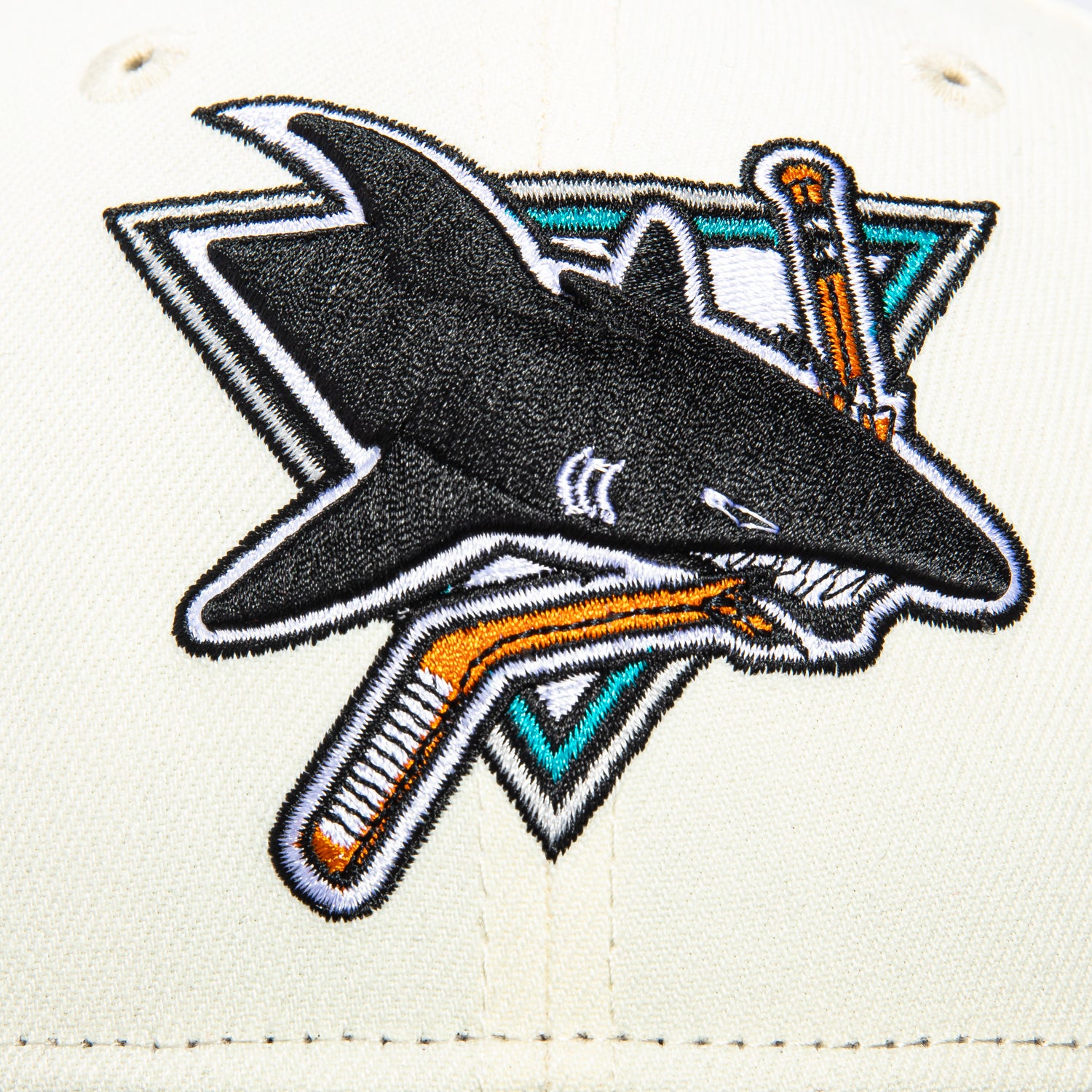 New Era 59Fifty San Jose Sharks 5th Anniversary Patch Hat - White