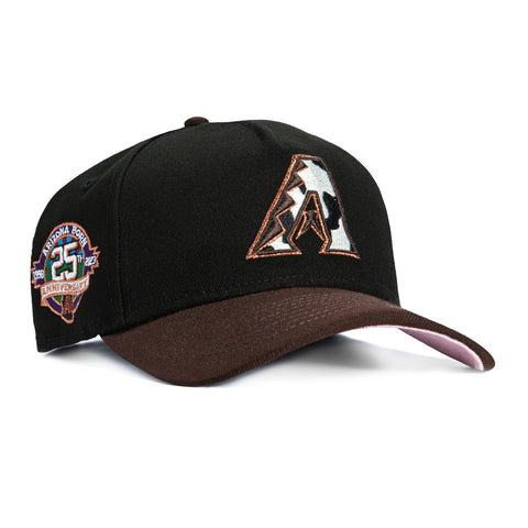 New Era 9Forty A-Frame Arizona Diamondbacks 25th Anniversary Patch A Cow Snapback Hat - Black, Brown New Era