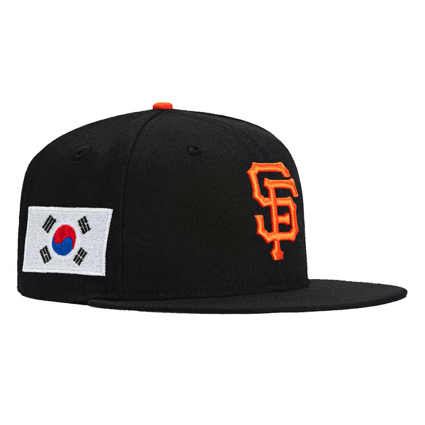 【ウナギランドリー】 サンフランシスコ　SF　キャップ　ブラック New Era 59Fifty San Francisco Giants Korea Flag Patch Hat - Black