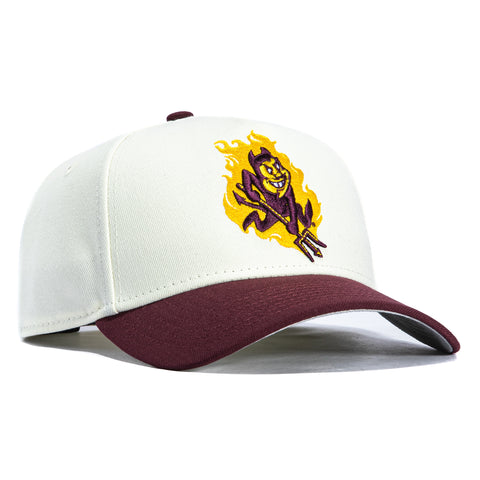 New Era 9Forty A-Frame Arizona State Sun Devils Sparky Flame Hat - White, Maroon New Era