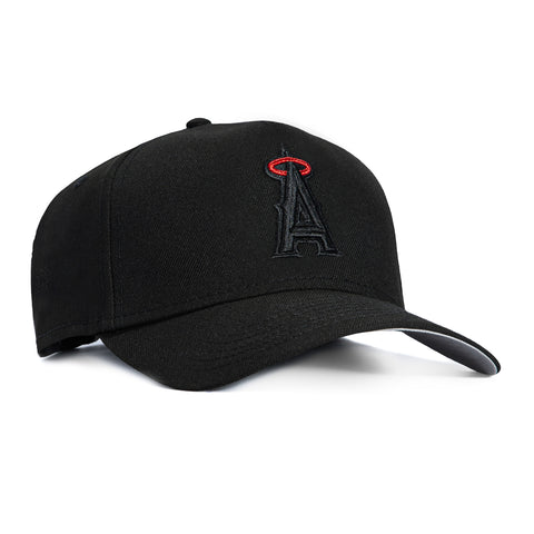 New Era 9Forty A-Frame Los Angeles Angels Snapback Hat - Black, Black, Red New Era