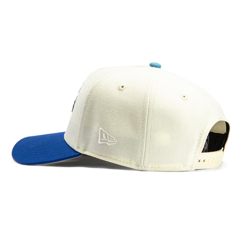 New Era 9Forty A-Frame Los Angeles Lakers 310 Patch Flame Snapback Hat - White, Royal