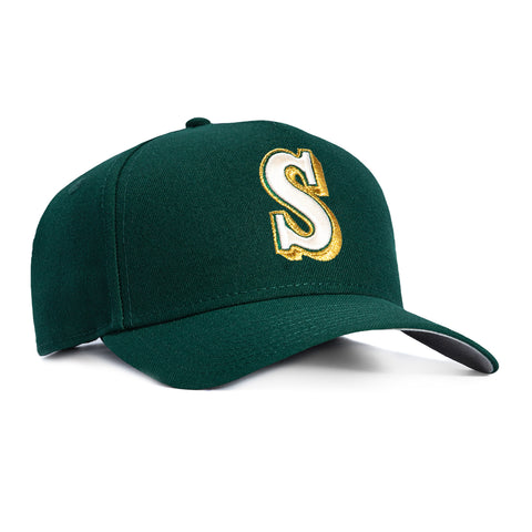 New Era 9Forty A-Frame Seattle Mariners Snapback Hat - Green, Ivory New Era