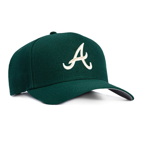 New Era 9Forty A-Frame Atlanta Braves Snapback Hat - Green, Ivory New Era
