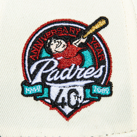 New Era 59Fifty San Diego Padres 40th Anniversary Patch Hat - White, Black, Red New Era