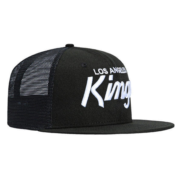 New Era 59Fifty Los Angeles Kings Trucker Script Hat - Black
