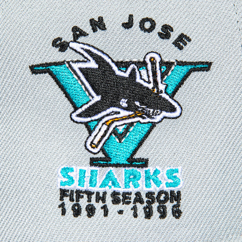 New Era 59Fifty San Jose Sharks 5th Anniversary Patch Hat Grey