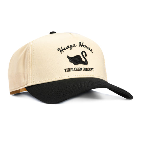 Huega House Vintage Swan Snapback Hat - Khaki, Black Huega House