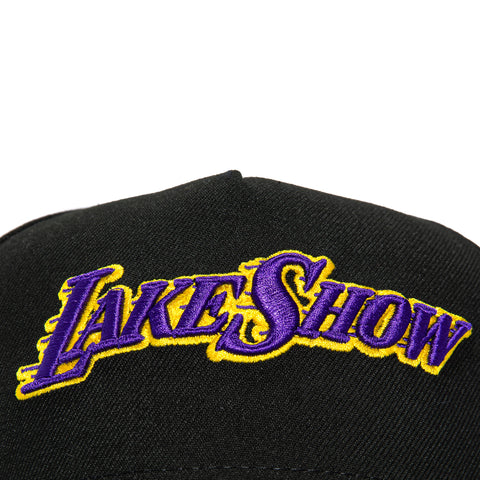 New Era 9Forty A-Frame Los Angeles Lakers Snapback LakeShow Hat - Black, Purple, Gold