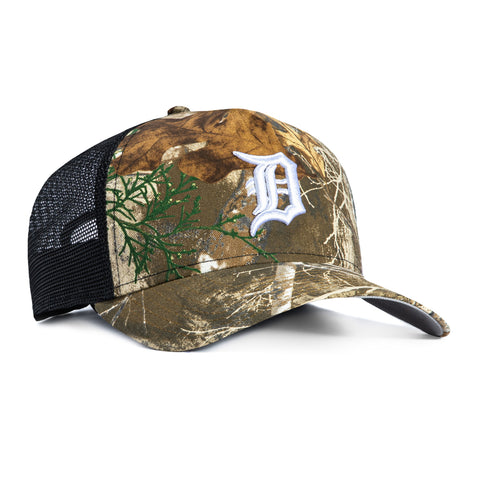 New Era 9Forty A-Frame Detroit Tigers Snapback Trucker Hat - Realtree, Black New Era