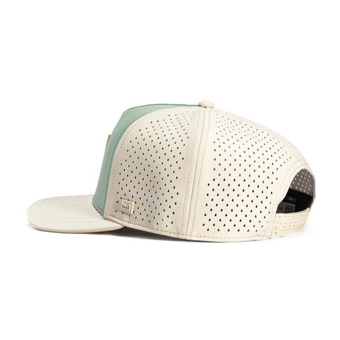 Melin Odysea Stacked Hydro Sandy Shores Collection Snapback Hat - Olive, Khaki Melin