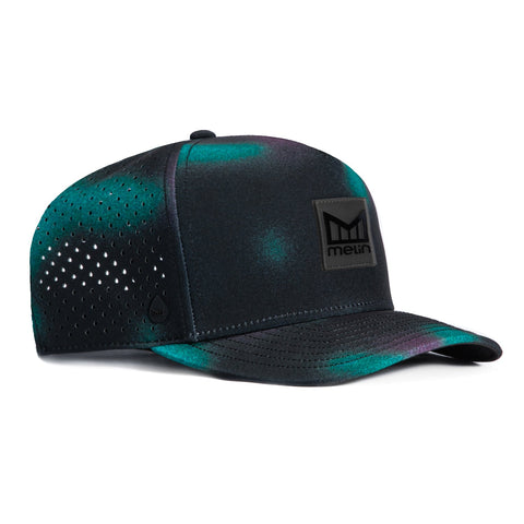 Melin Odysea Stacked Hydro Aura Snapback Hat - Black, Teal Melin